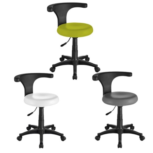 Taburete Ergo, con rotación de respaldo de 360º