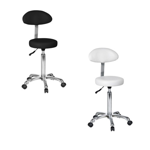 Taburete redondo con respaldo ovalado FAST.