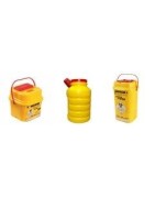 Contenedores de agujas y residuos de 1L, 3L, 7L.